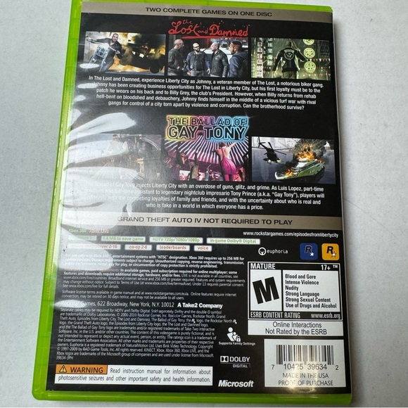 Grand Theft Auto Episodes From Liberty City Xbox 360 + Map - Picture 2 of 6